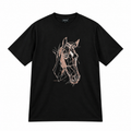 Embroided horse Cotton T Shirt