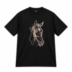 Embroided horse Cotton T Shirt
