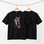 Embroided horse Cotton T Shirt