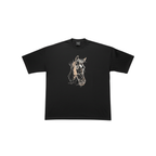 Embroided horse Cotton T Shirt - shabist